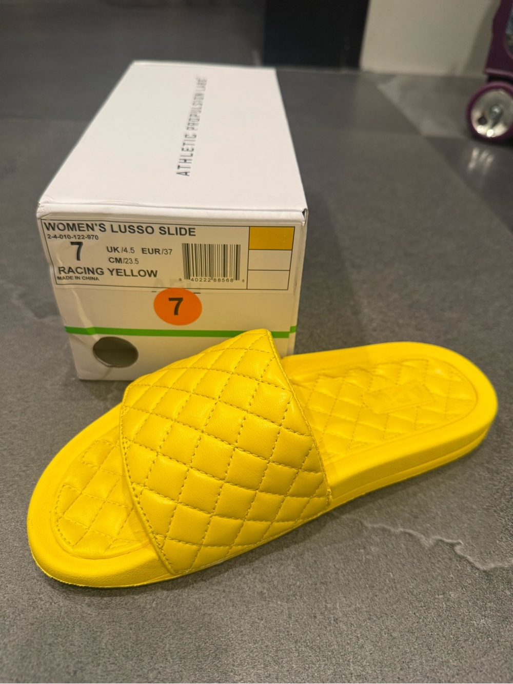 APL Women's Lusso Slide Sandal in Racing Yellow